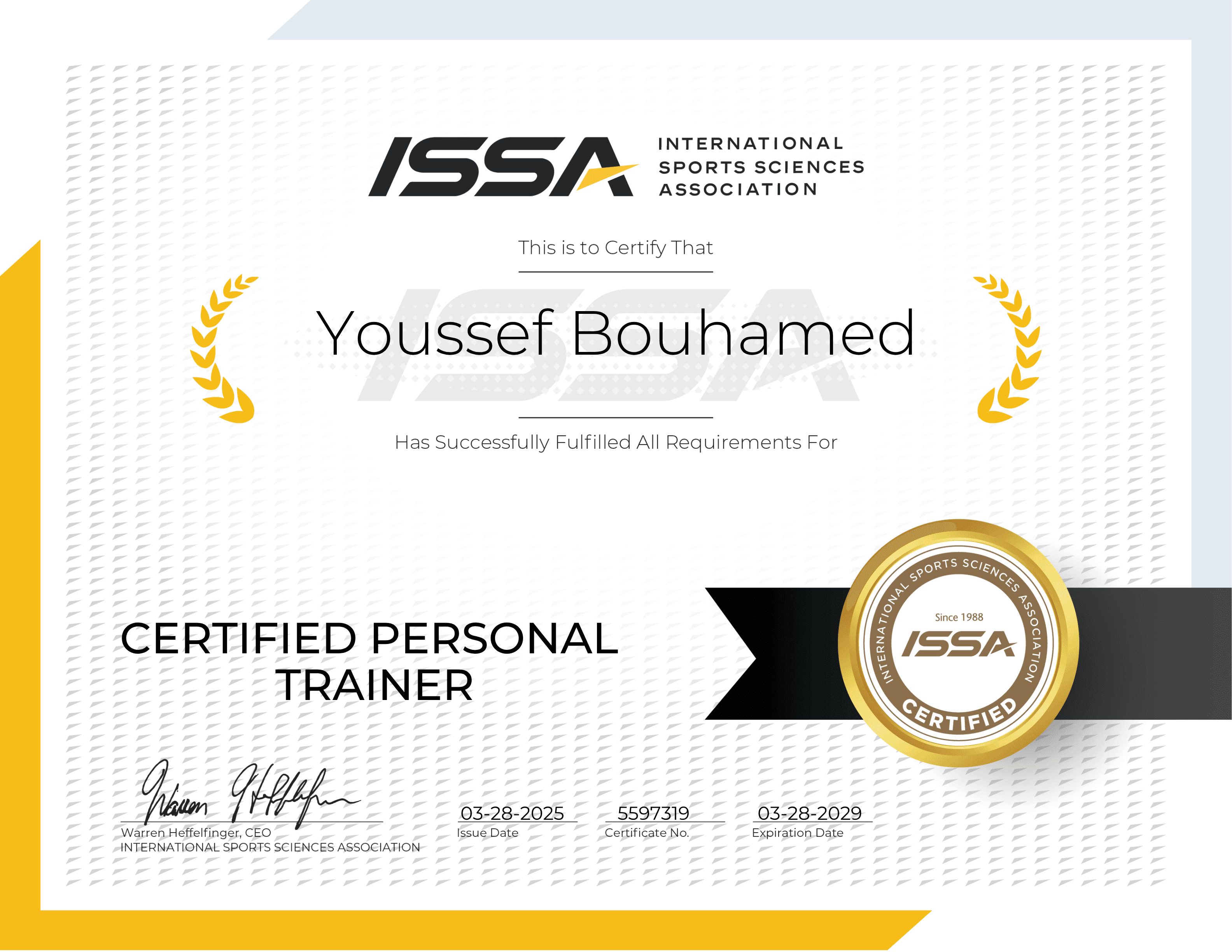 ISSA Certified Personal Trainer